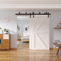 New Arrivals Zmabia White Minimalist Hung Save Space Front Entry wood Barn Door For Villa